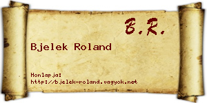 Bjelek Roland névjegykártya