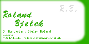 roland bjelek business card